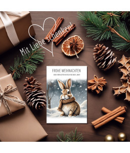 12 Weihnachtskarten im Set - Einzigartige niedliche Tiermotive im Schnee