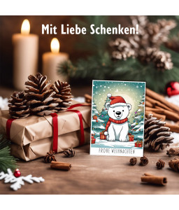 6 Weihnachtskarten im Set - im Retro Stil