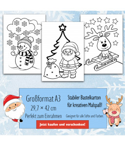 Ausmalbild Großformat Weihnachtsmotive
