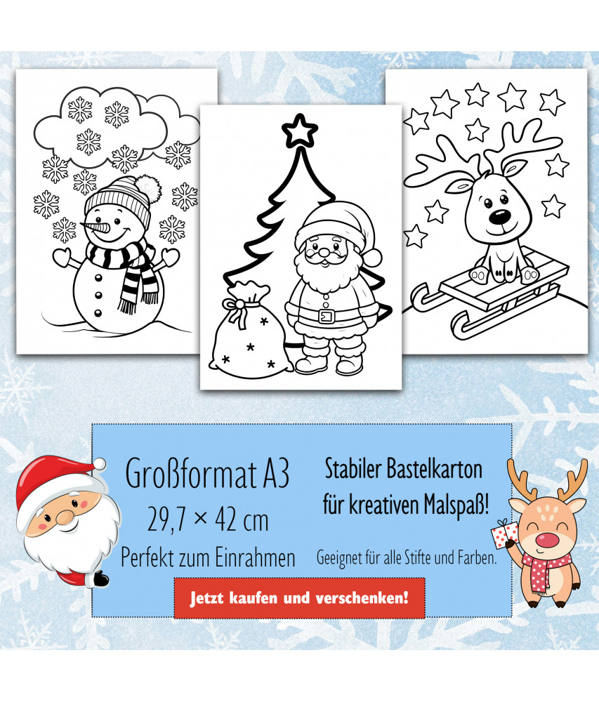 Ausmalbild Großformat Weihnachtsmotive